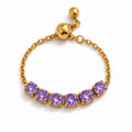 Anello Regular - acciaio inossidabile placcato oro 18k PVD - zircone - regolabile