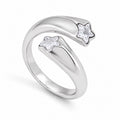 Anello Stella Lux - acciaio inossidabile - zirconi  - regolabile