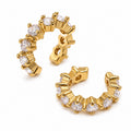 Earcuff Eterea - acciaio inossidabile placcato oro 18k PVD - zirconi