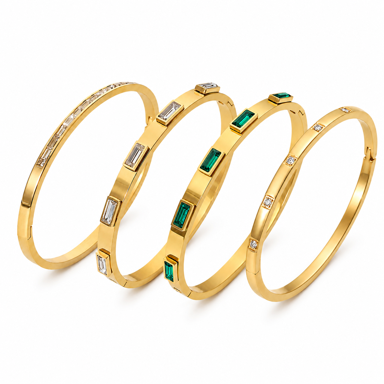 Bracciali Imperium - acciaio inossidabile placcato oro 18k PVD - zirconi - disponibile in diverse varianti