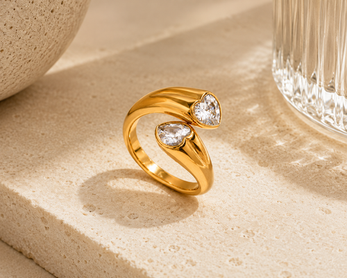 Anello Amati - acciaio inossidabile placcato oro 18k PVD - regolabile