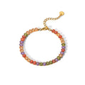 Bracciale tennis zirconi ovali - acciaio inossidabile placcato oro 18k PVD - zirconi colorati ovali