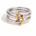 Anello Versus - acciaio inossidabile e acciaio inossidabile placcato oro 18k PVD - misto gold e silver