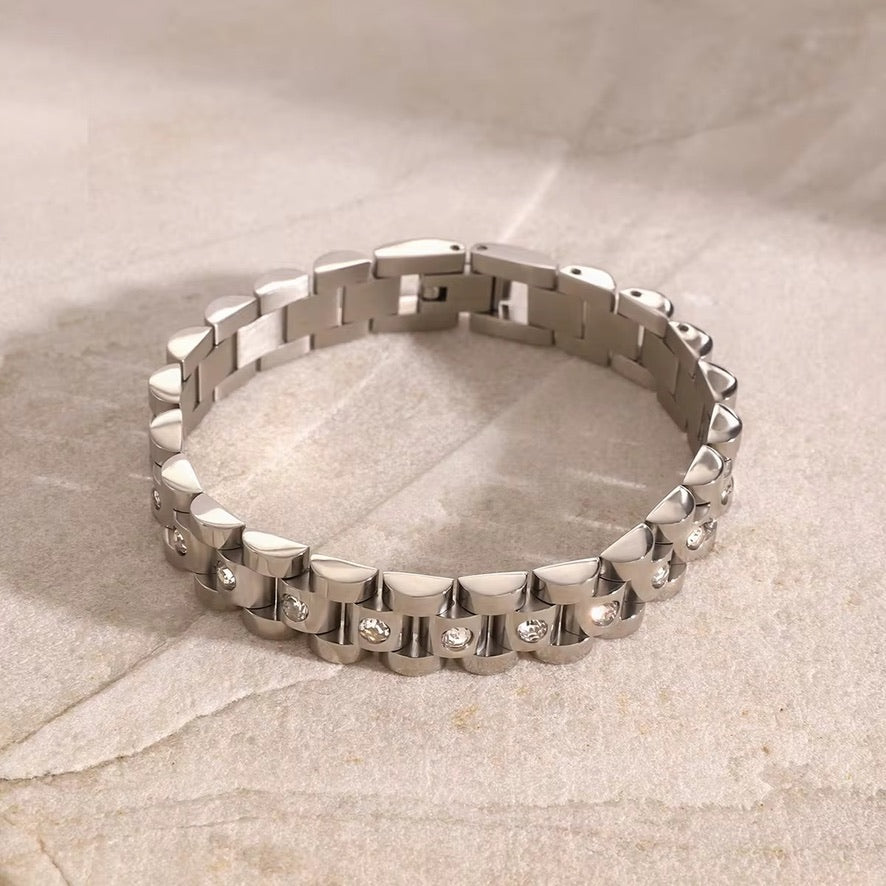 Bracciale Watch - acciaio inossidabile- zirconi