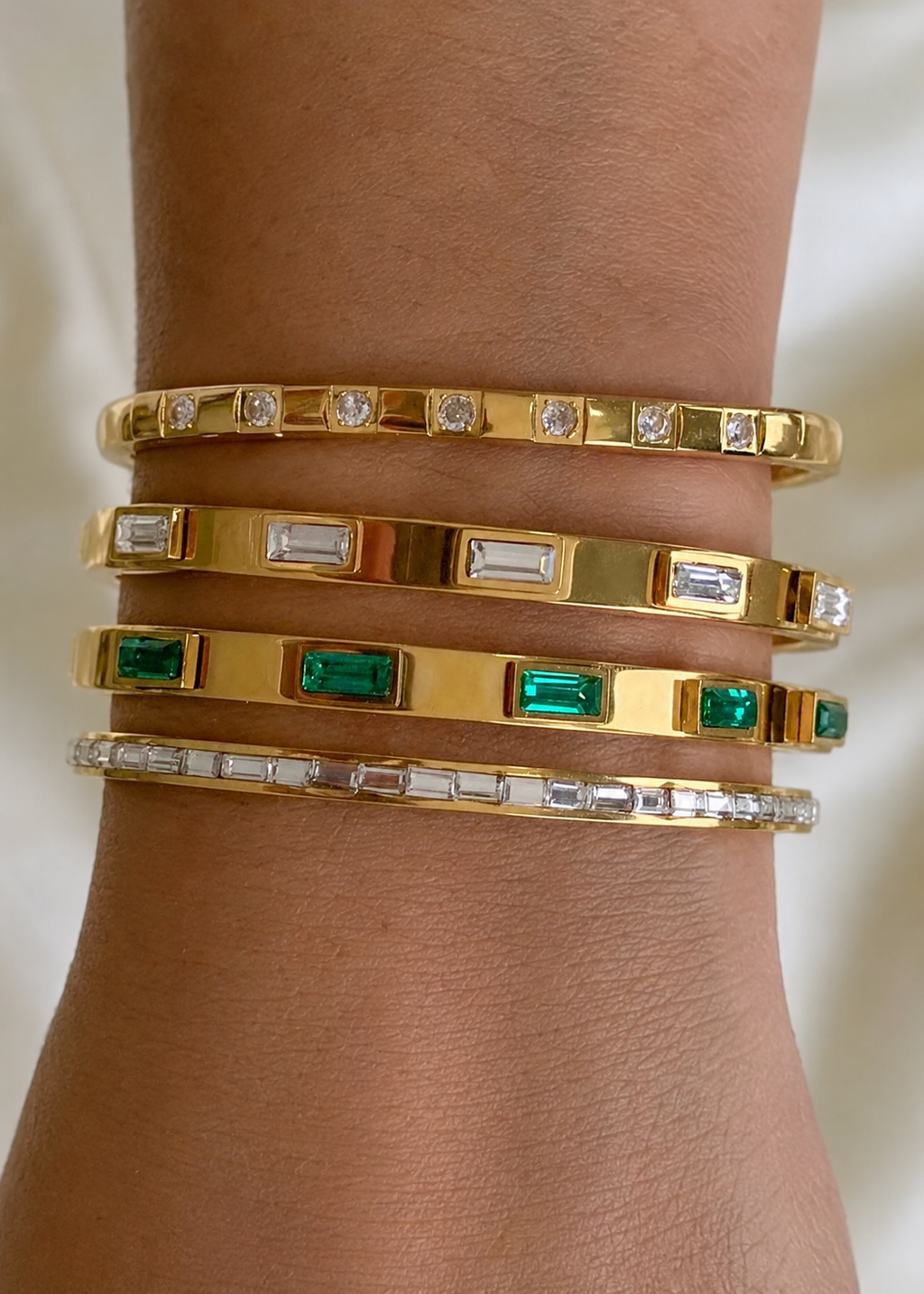 Bracciali Imperium - acciaio inossidabile placcato oro 18k PVD - zirconi - disponibile in diverse varianti