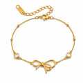 Bracciale Noud - acciaio inossidabile placcato oro 18k PVD - zirconi
