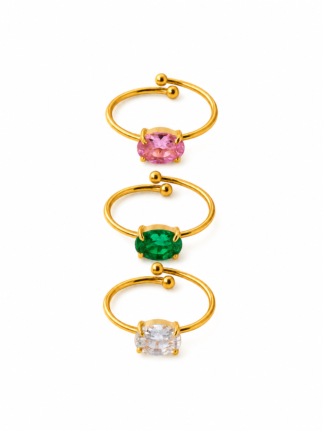 Anello Baby lumos - acciaio inossidabile placcato oro 18k PVD - regolabile