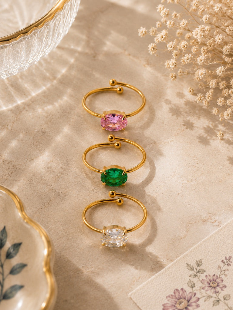 Anello Baby lumos - acciaio inossidabile placcato oro 18k PVD - regolabile