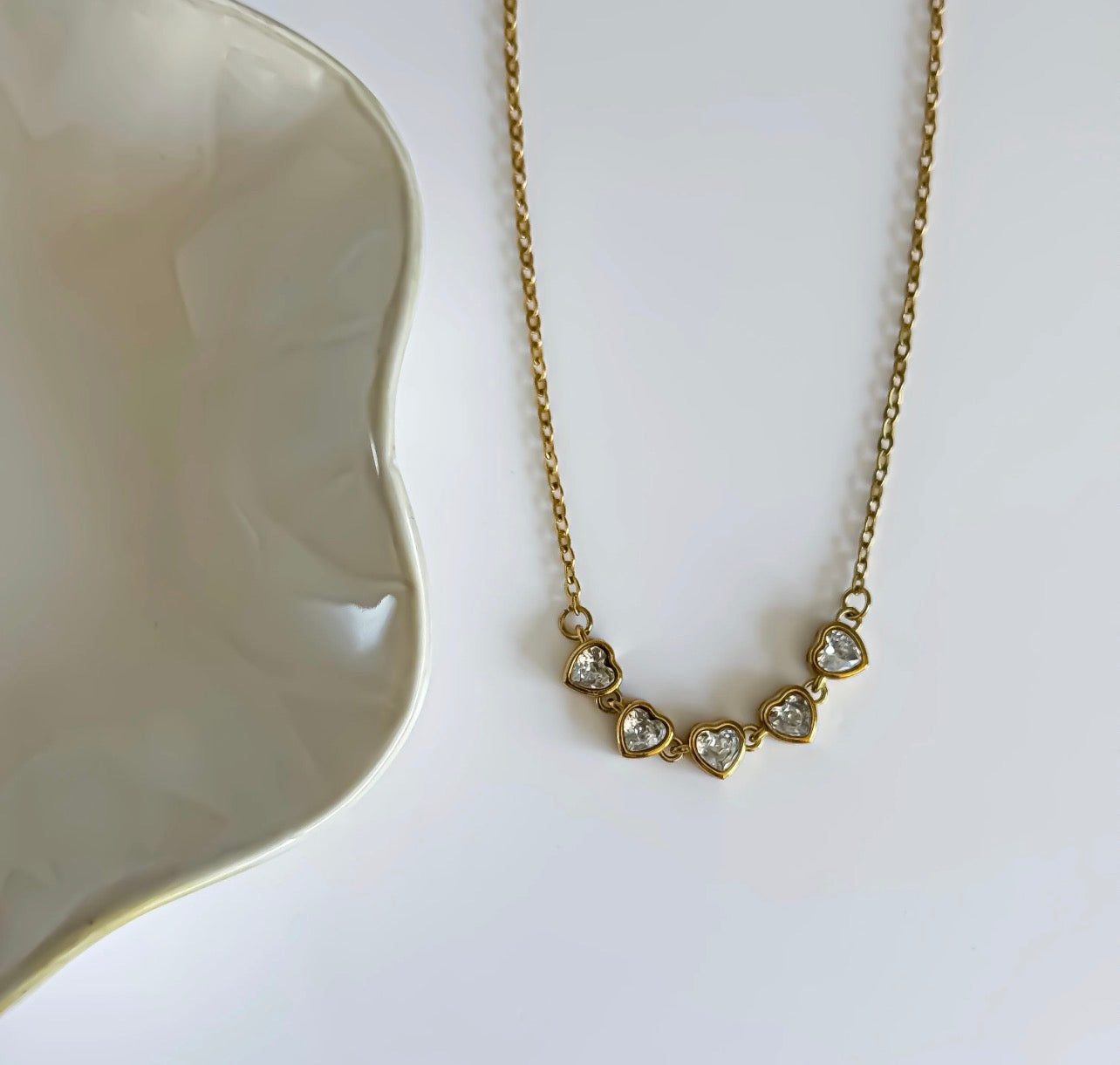 Collana Amour - acciaio inossidabile placcato oro 18k PVD - zirconi incastonati