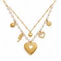 Collana Ladies - acciaio inossidabile placato oro 18k PVD - perle