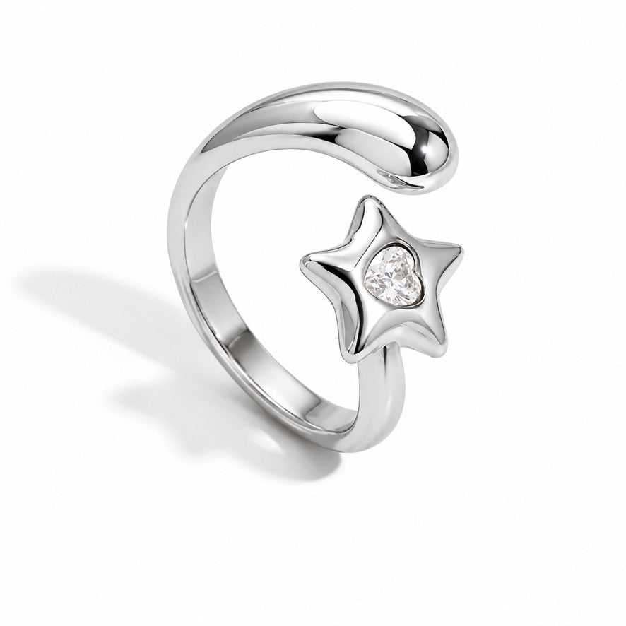 Anello Superstar - acciaio inossidabile/acciaio inossidabile placcato oro 18k PVD - zircone - gold/silver