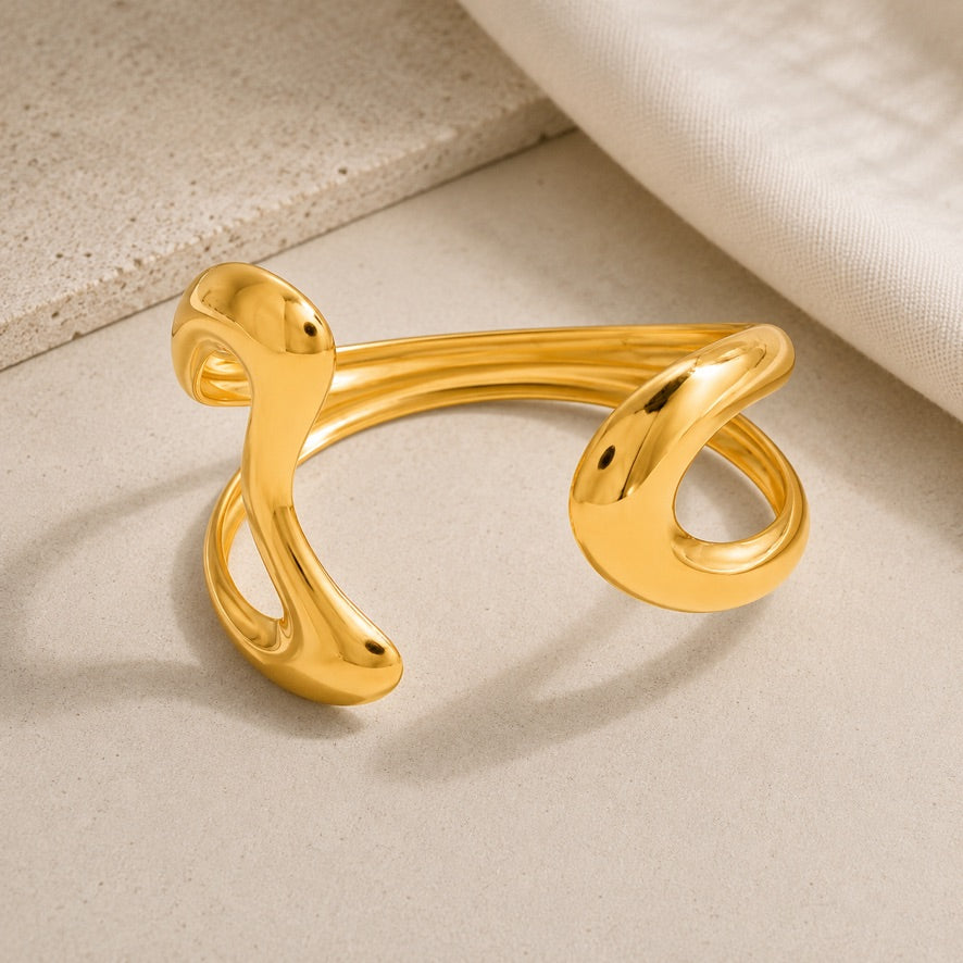 Bracciale Geometric - acciaio inossidabile placcato oro 18k PVD - disponibile anche in silver