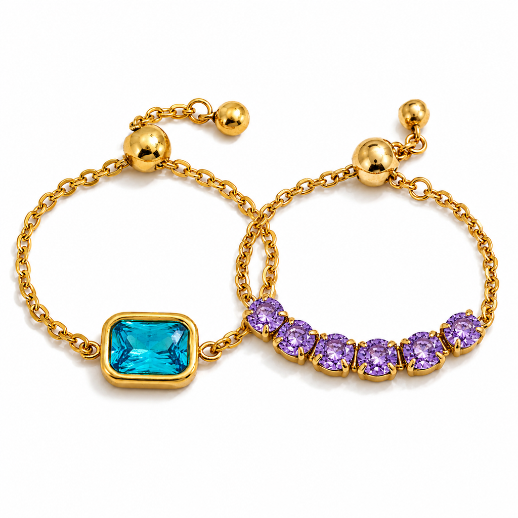Anello Regular - acciaio inossidabile placcato oro 18k PVD - zircone - regolabile