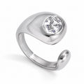 Anello Zarel - acciaio inossidabile - regolabile - zircone