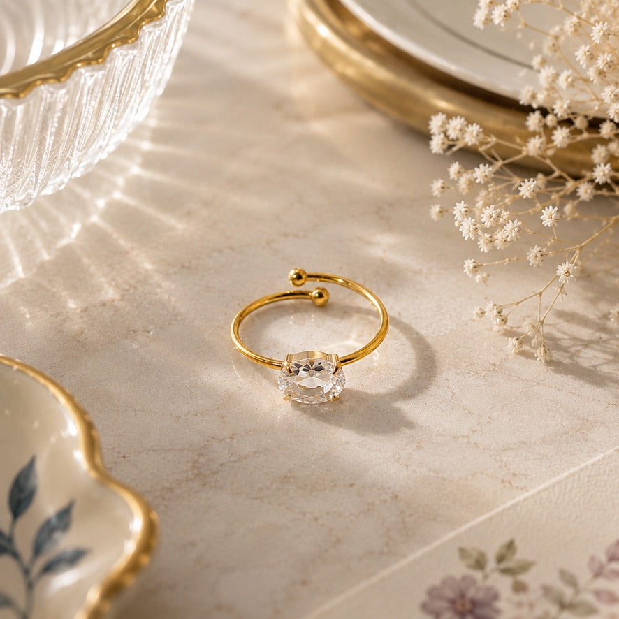 Anello Baby lumos - acciaio inossidabile placcato oro 18k PVD - regolabile