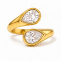 Anello Volage -  acciaio inossidabile placcato oro 18k PVD - zircone - regolabile