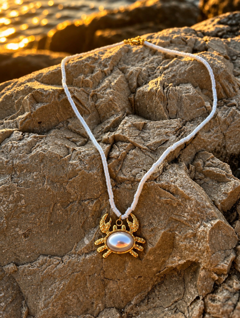 Collane Summer - chiusure e charms in acciaio inossidabile placcato oro 18k PVD - perline e perle
