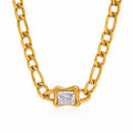 Collana Aura - acciaio inossidabile con placcatura oro 18k PVD -zirconi
