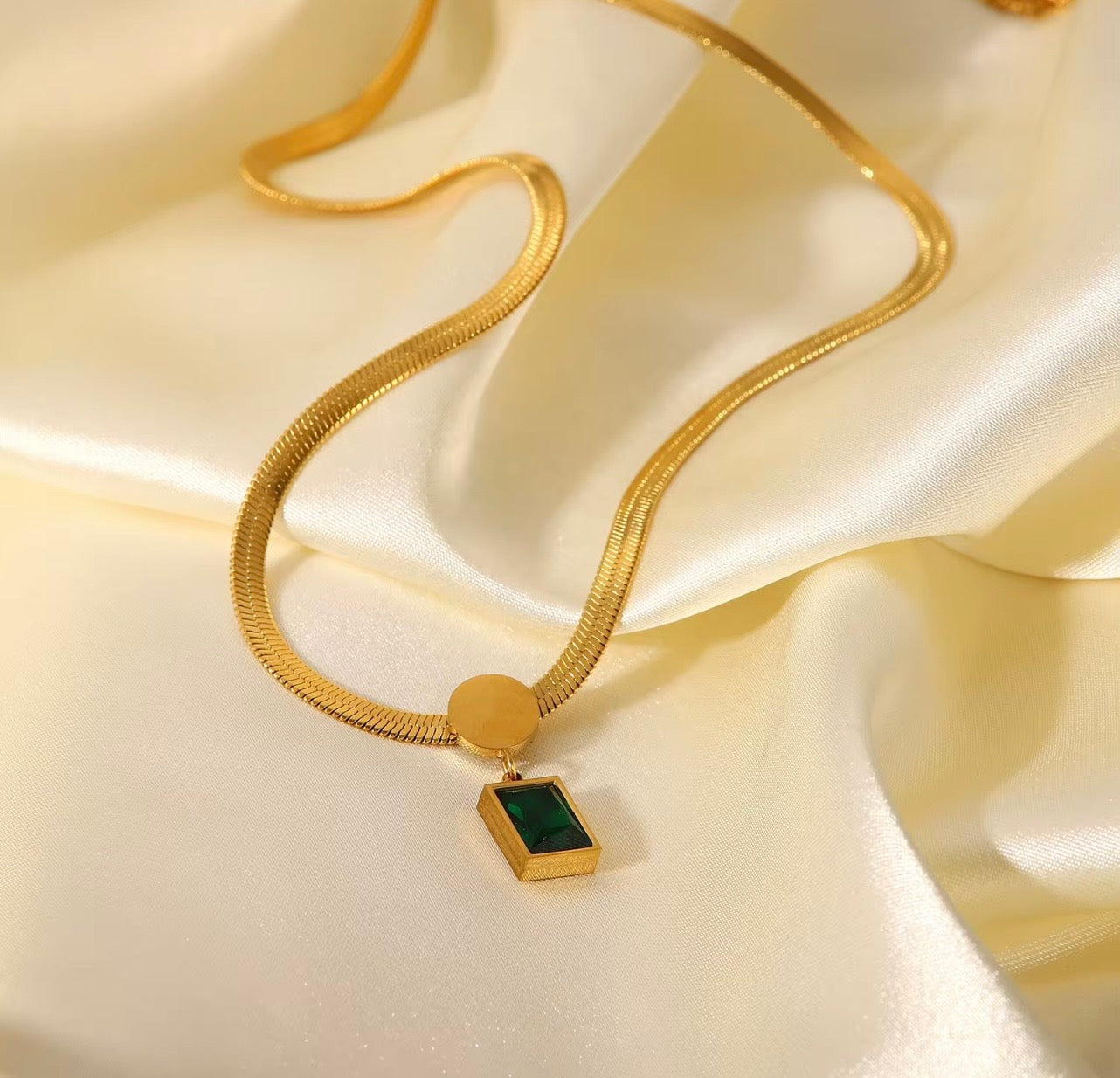 Collana Layali - acciaio inossidabile placcato oro 18k PVD - zircone