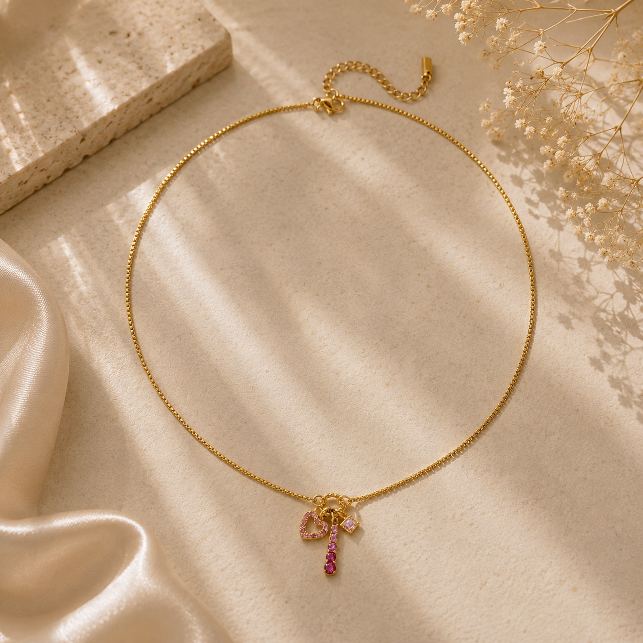 Collana Armonia - acciaio inossidabile placcato oro 18k PVD - zirconi