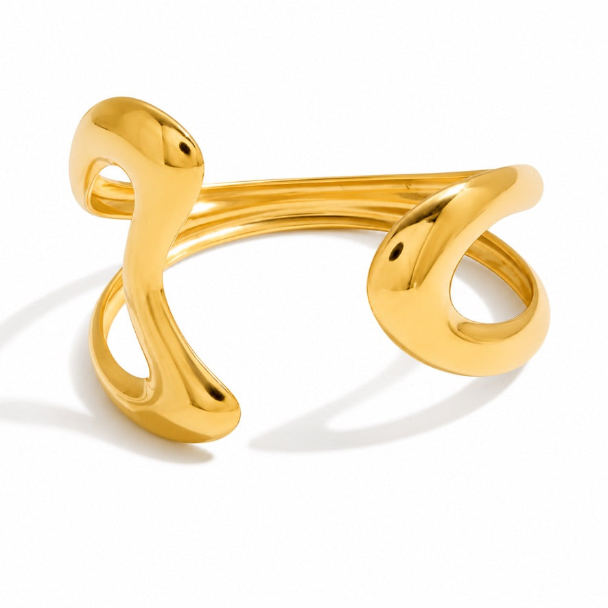Bracciale Geometric - acciaio inossidabile placcato oro 18k PVD - disponibile anche in silver