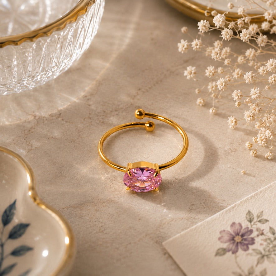 Anello Baby lumos - acciaio inossidabile placcato oro 18k PVD - regolabile