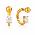 Orecchini Stardust - acciaio inossidabile placcato oro 18k PVD - zirconi