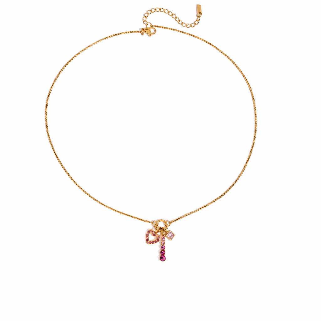 Collana Armonia - acciaio inossidabile placcato oro 18k PVD - zirconi