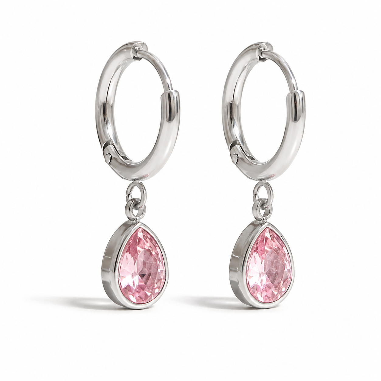 Orecchini Pinky a goccia - acciaio inossidabile - zirconia