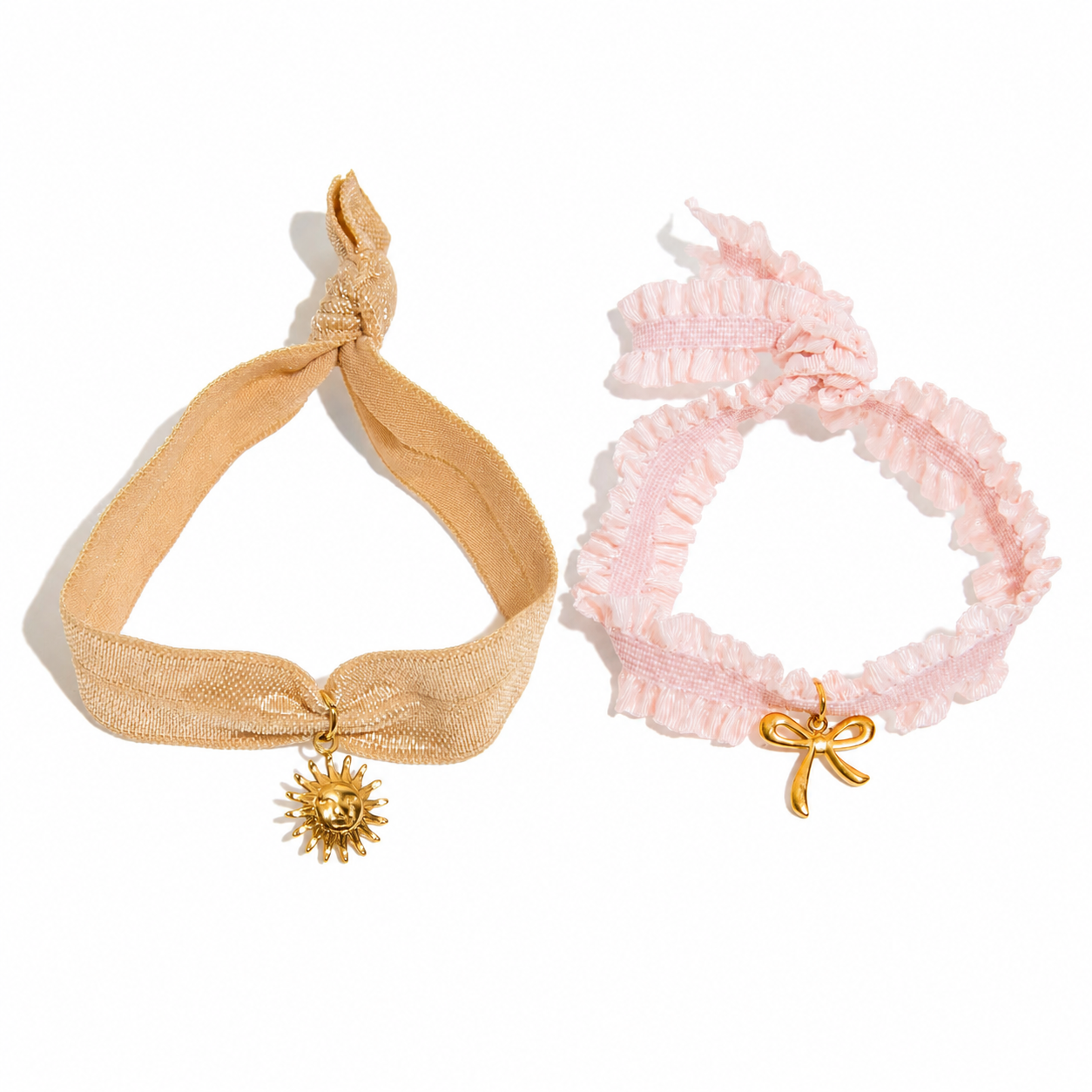 Bracciali Elastic - cordino elastico resistente e charms in acciaio inossidabile con placcatura oro 18k PVD