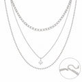 Collana Vanity - acciaio inossidabile placcato oro 18k PVD - zircone - composta da tre collane con un'unica chiusura - disponibile anche in gold