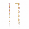 Orecchini cascata - acciaio inossidabile placcato oro 18k PVD - zirconi