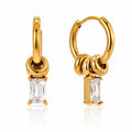 Orecchini Drop Chic - acciaio inossidabile placcato oro 18k PVD - zirconi