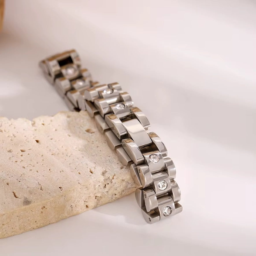 Bracciale Watch - acciaio inossidabile- zirconi