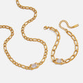 Set Aura Collana + Bracciale - acciaio inossidabile placcato oro 18k PVD - zirconi