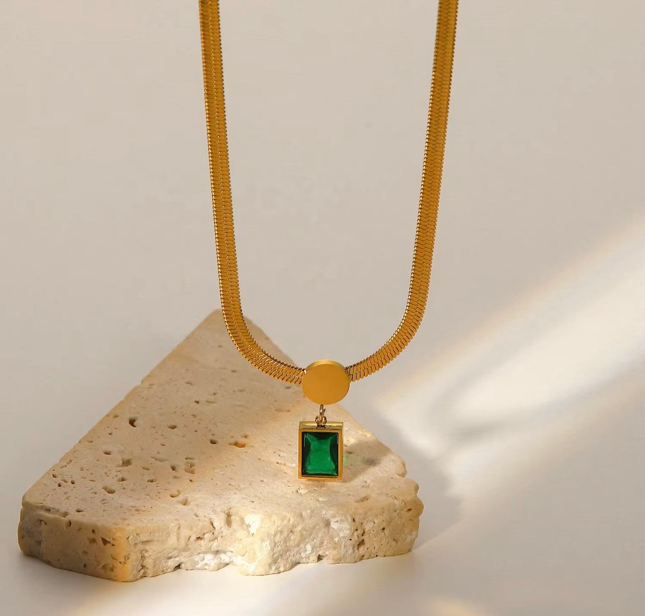 Collana Layali - acciaio inossidabile placcato oro 18k PVD - zircone