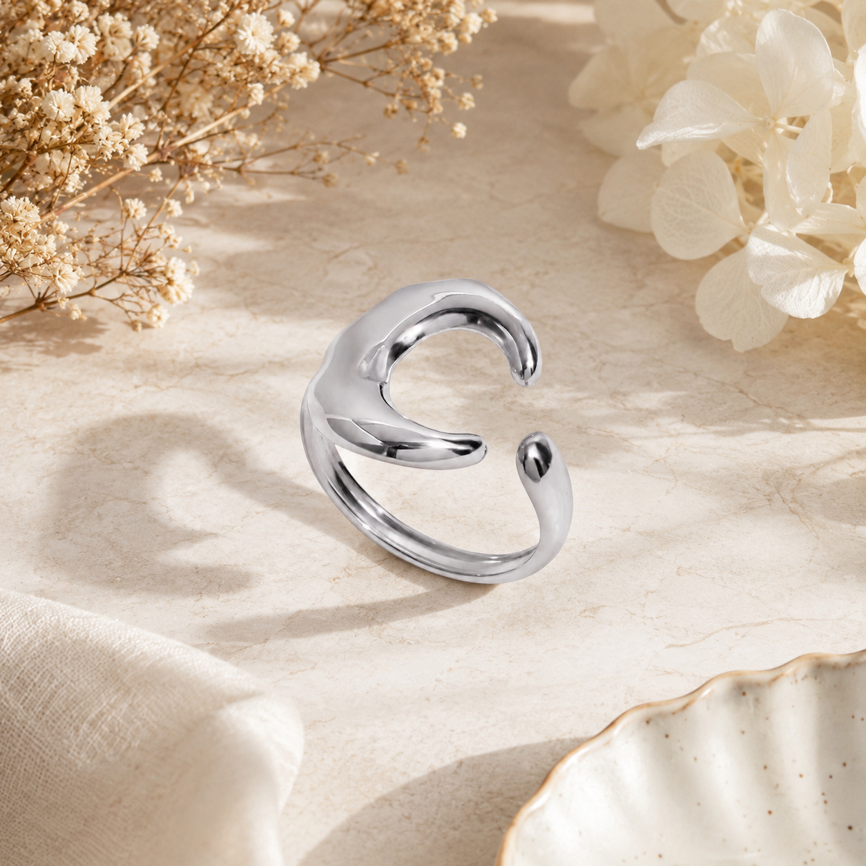 Anello moon - acciaio inossidabile - regolabile