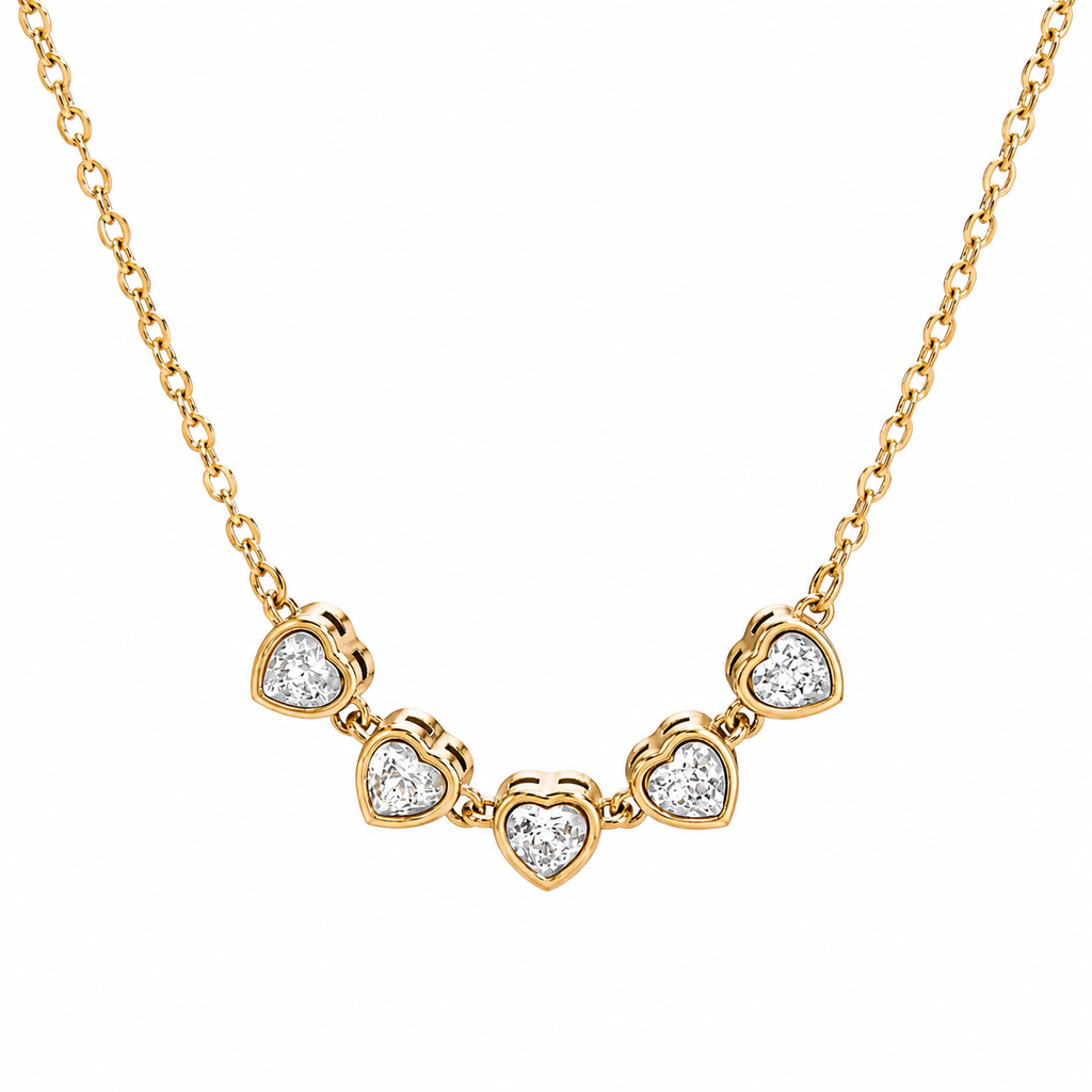 Collana Amour - acciaio inossidabile placcato oro 18k PVD - zirconi incastonati