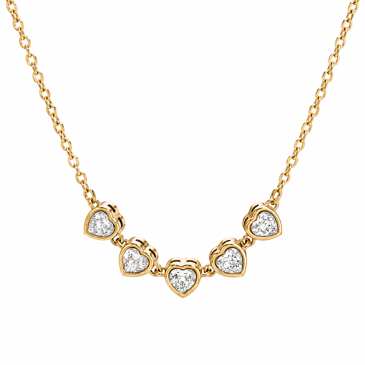 Collana Amour - acciaio inossidabile placcato oro 18k PVD - zirconi incastonati