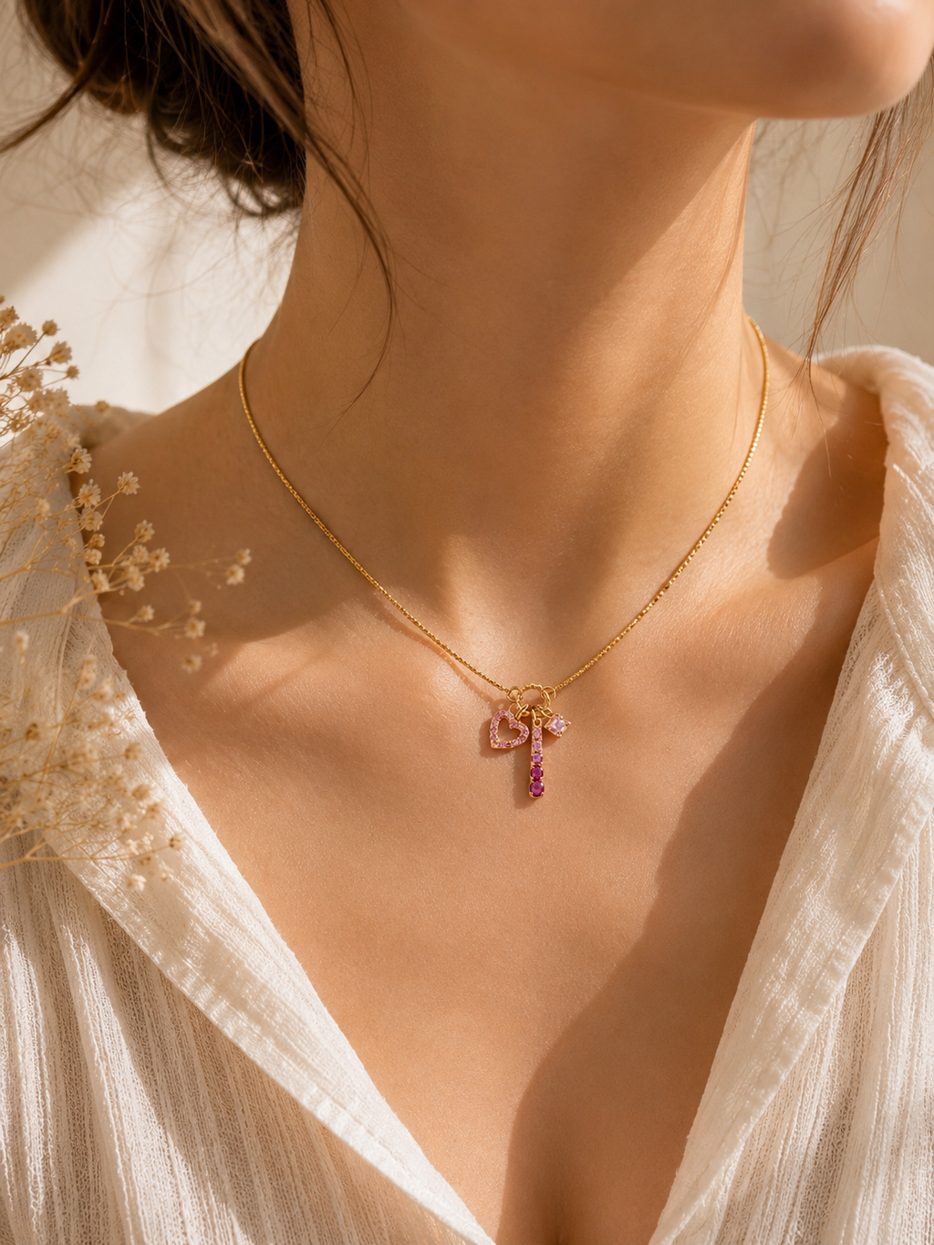 Collana Armonia - acciaio inossidabile placcato oro 18k PVD - zirconi