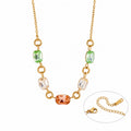 Collana Glowy Sparkly - acciaio inossidabile placcato oro 18k PVD - zirconi