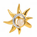 Anello Moon e sun - mix acciaio inossidabile e acciaio inossidabile placcato oro 18k PVD - regolabile