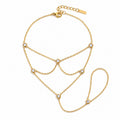 Baciamano Glowy - acciaio inossidabile placcato oro 18k PVD - zirconi