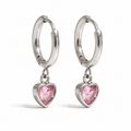 Orecchini Pinky a cuore - acciaio inossidabile - zirconi