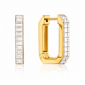 Orecchini Geometric Prisma - acciaio inossidabile placcato oro 18k PVD - zirconi - disponibile anche in silver