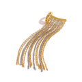Mono orecchino Double Cascade - acciaio inossidabile e acciaio inossidabile placcato oro 18k PVD - mix gold e silver