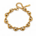 Bracciale Prestige - acciaio inossidabile placcato oro 18k PBD - zirconi