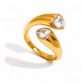 Anello Amati - acciaio inossidabile placcato oro 18k PVD - regolabile
