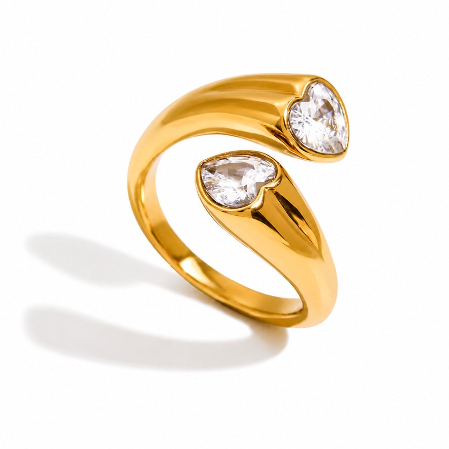 Anello Amati - acciaio inossidabile placcato oro 18k PVD - regolabile