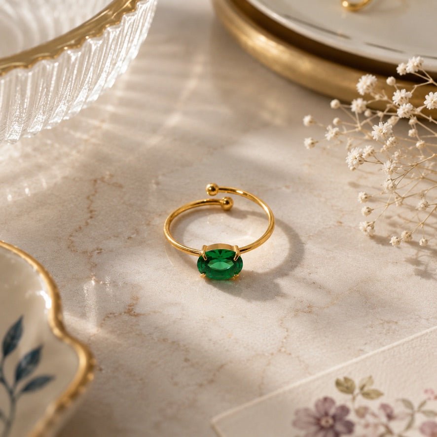 Anello Baby lumos - acciaio inossidabile placcato oro 18k PVD - regolabile